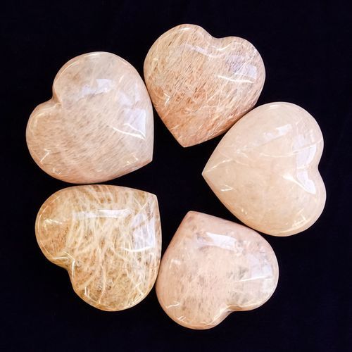 Peach  moonstone Heart