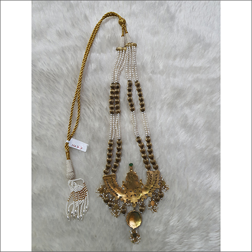 Ladies Gold Bead Pendant Necklace By ZAIKEN ANTIQUE JEWELLERY
