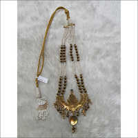 Ladies Gold Bead Pendant Necklace