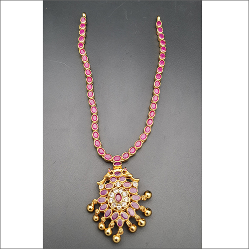 Gold Bead Designer Pendant Necklace By ZAIKEN ANTIQUE JEWELLERY