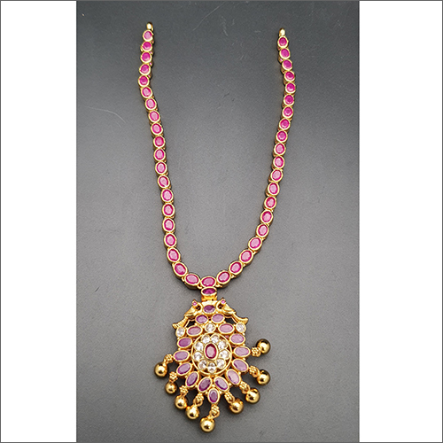 Gold Bead Designer Pendant Necklace