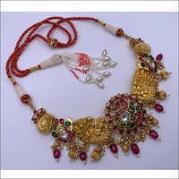 Gold Kundan Modern Necklace