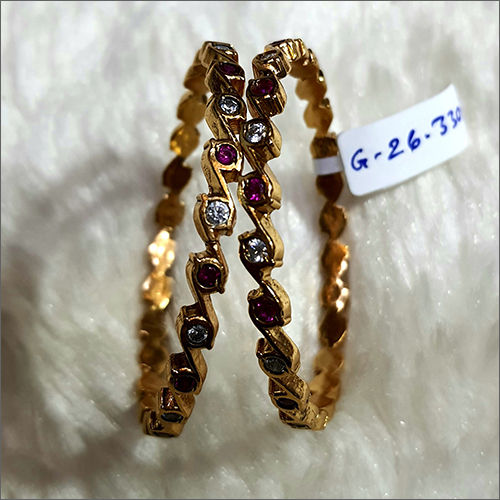 Ladies Gold Beaded Bangles