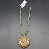 Gold Bead Designer Pendant Necklace