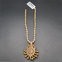 Gold Bead Designer Pendant Necklace