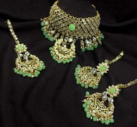 Jewellery Sets of women gold plated kundan wedding bridal necklace jewellery set