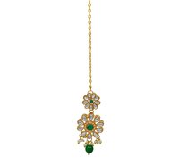 Traditional Gold Plated Green Necklace Set for Women