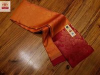 pure kanjivaram silk orange with red