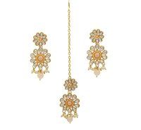 Traditional Gold Plated Peach Necklace Set for Women