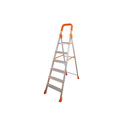 6 Step Orange Color Aluminium Ladder