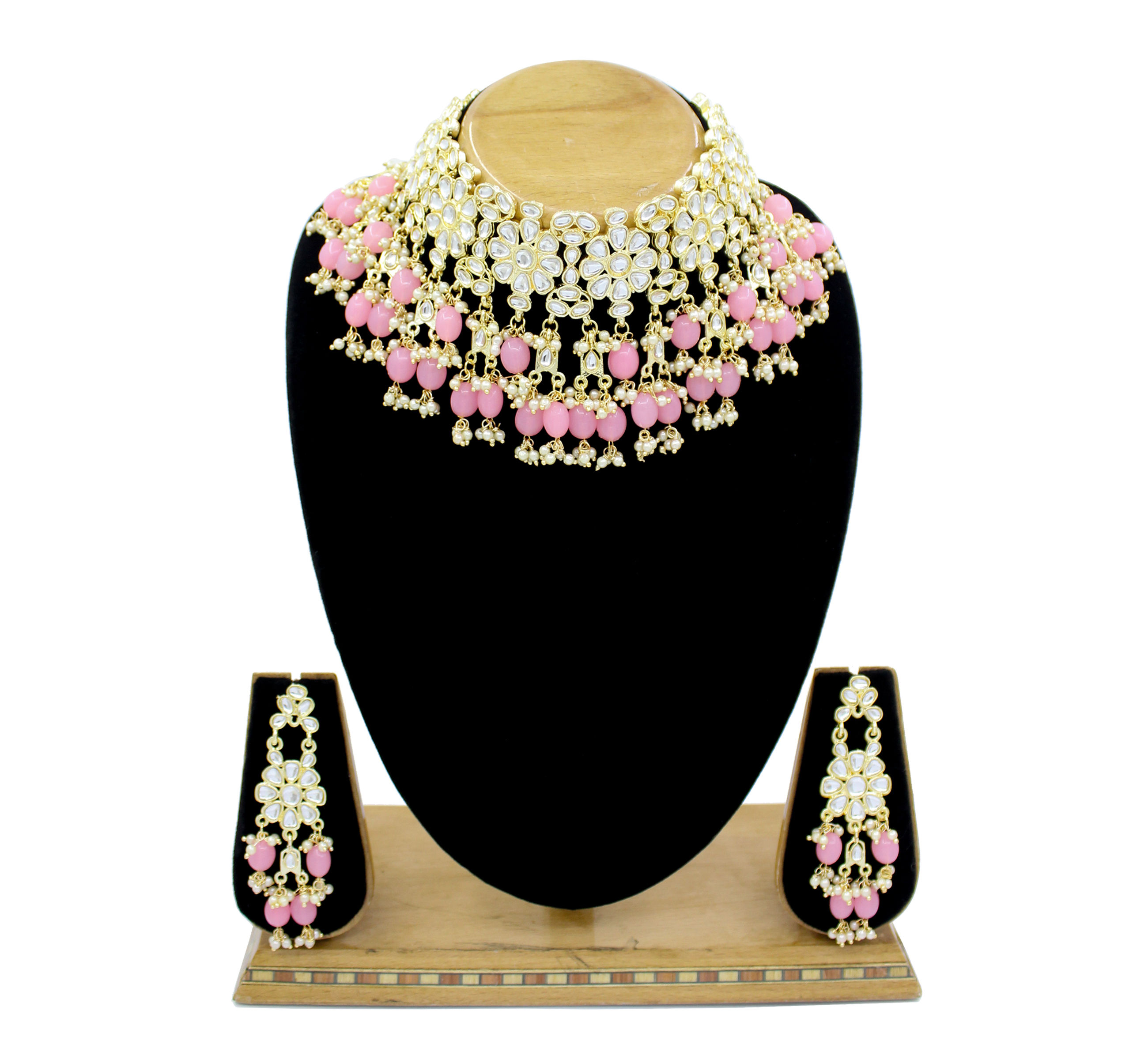 New Collection Kundan Pearl Choker Necklace Set for Women