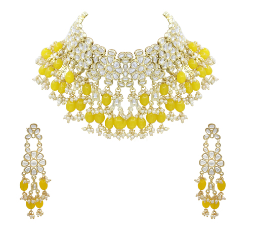 Wedding Collection Kundan Pearl Choker Jewellery Set for Women
