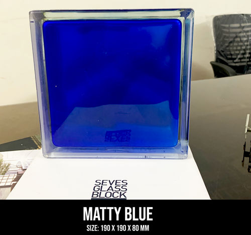 Solid Matty Blue Glass Block