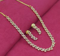 New Collection American Diamond Brass Necklace Set