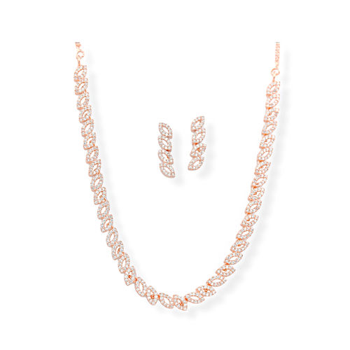 Party Wear Collection American Diamond Brass Necklace