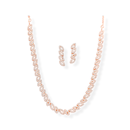 Party Wear Collection American Diamond Brass Necklace