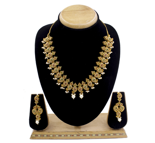 Traditional Collection Multicolored Matt Necklace Set