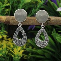 925 Sterling Silver Grey Moonstone Dangler Earring