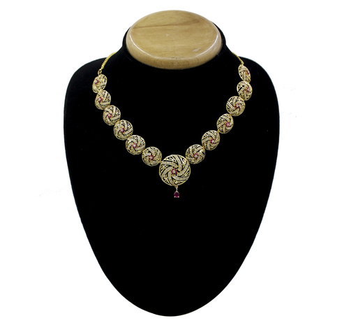 Revers AD Party wear Gold Necklace Set