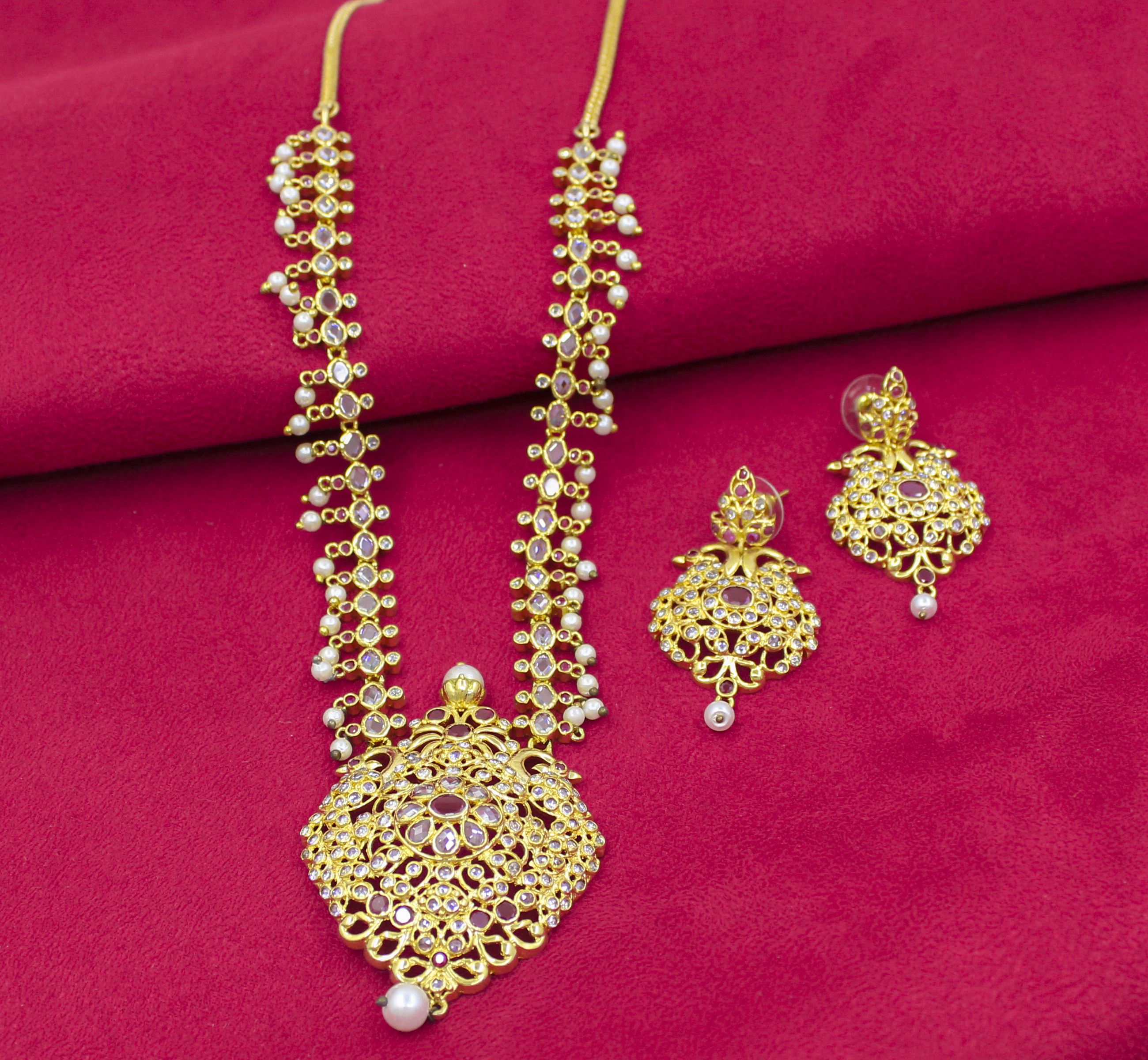 New American Diamond Gold Plated Necklace Set