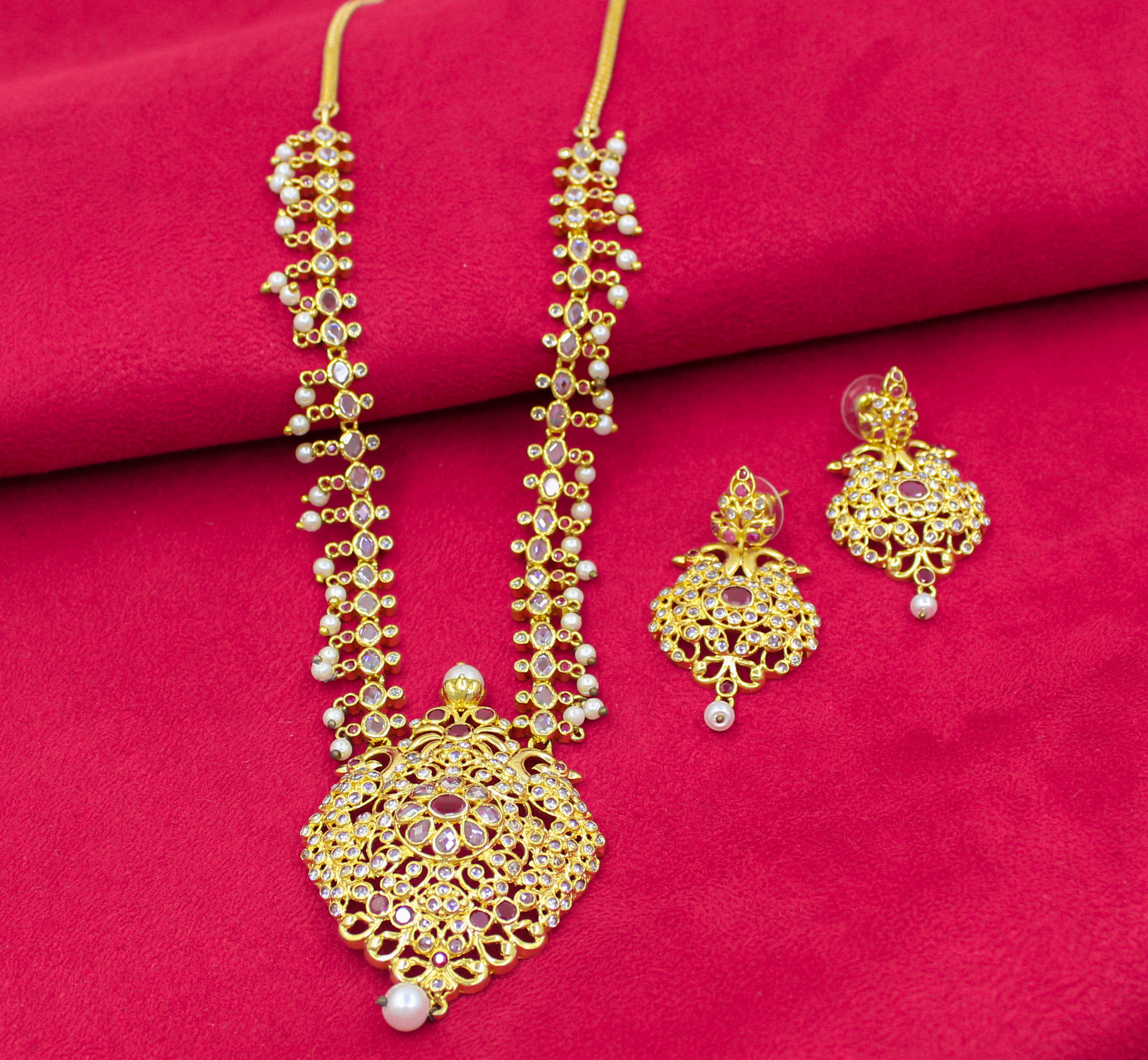 New American Diamond Gold Plated Necklace Set