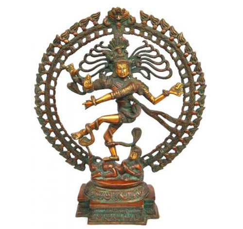 Aakrati Natraj Statue Made in Brass Metal Brown