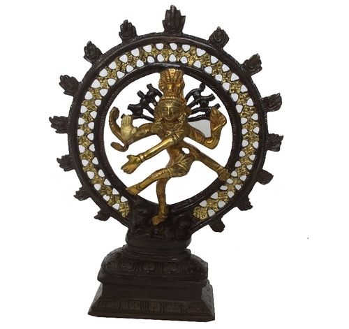 Aakrati Natraj Statue Of Brass In Brown Polish Brown