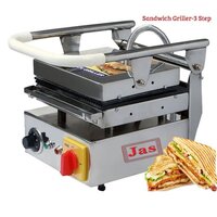Sandwich Griller - Stainless Steel, Semi Automatic | Ideal For 2 To 8 Sandwiches Per Batch, Quality Teflon Coated Plates