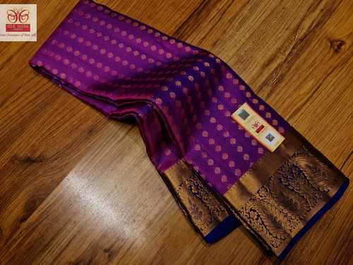 Bridal Wear Kanjivaram Silk Saree With Tissuse Broder Decoration Material: Lace