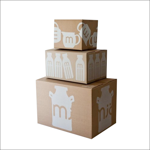 Printed Corrugated Packaging Box - Corrugated Material, Various Sizes, Brown Color | Customized Rectangular & Square Designs, Printed Finish
