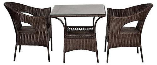 Outdoor Garden Table Chair Set (BROWN)