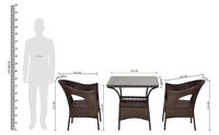 Outdoor Garden Table Chair Set (BROWN)