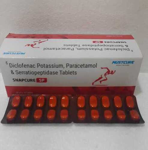 Diclofenac Potassium Paracetamol And Serratiopeptidase Tablets
