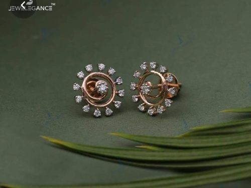 Round Real Diamond Earring