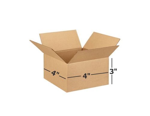 Box Brother 3 ply Brown Corrugated Packing Boxes  Length 4 inch Width 4 inch Height 3 inch