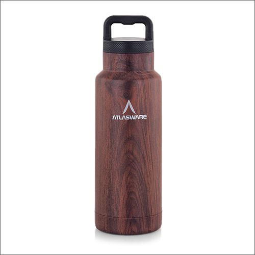 Stainless Steel Wood Finish Vacuum Handle Flask