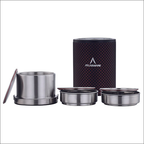 1000ml Stainless Steel Black Chequered Lunch box