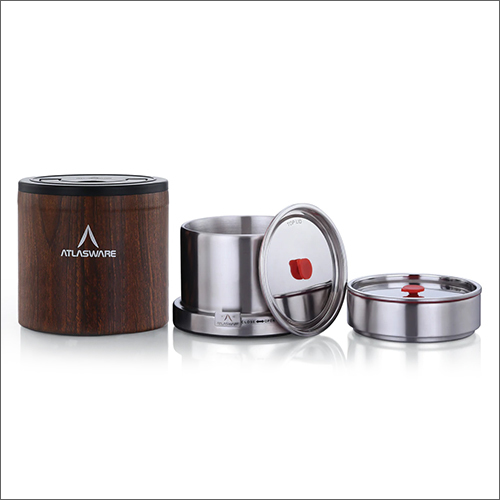 1000ml Stainless Steel Wood Finish Lunch Box