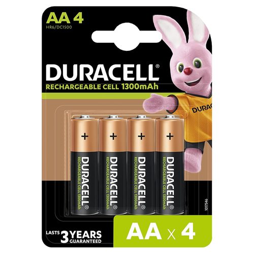 Duracell Rechargeable Aa 1300Mah Batteries 4Pcs Nominal Voltage: 1.2 Volt (V)