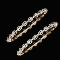 Real Baguette Diamond  Bangles