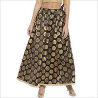Ladies Chanderi Black Skirt