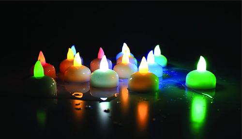 Multi Color Multicolor Candle Water Sensor Flameless Battery Operated Led Tea Light