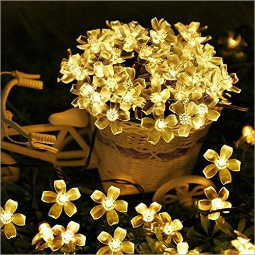 Warm White 4 Mtr Flower Led String Light 16 Flower 3D Light Romantic Decoration