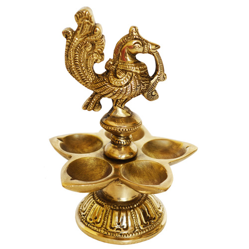 Bird Oil Lamp Brass Statue Decorative Diya