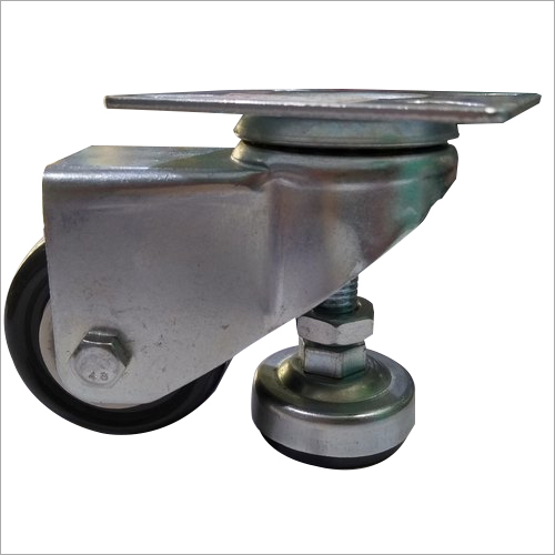 PVC Adjustable Caster Wheel - PVC Material, Diameters 50, 63, 75 mm | Black Color, Load Capacity 250 kgs, Anti-Vibration Pad for Stability