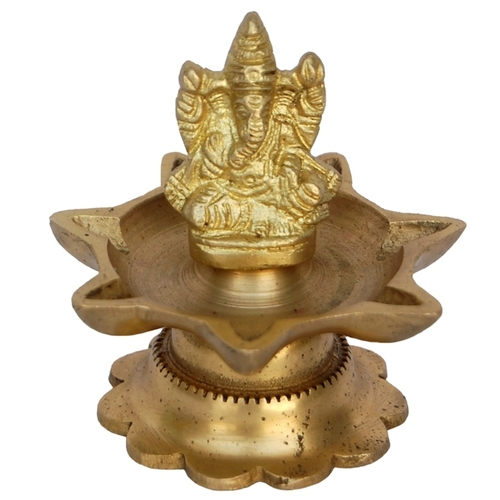 Ganesha with deepak handmade metal handicrafts