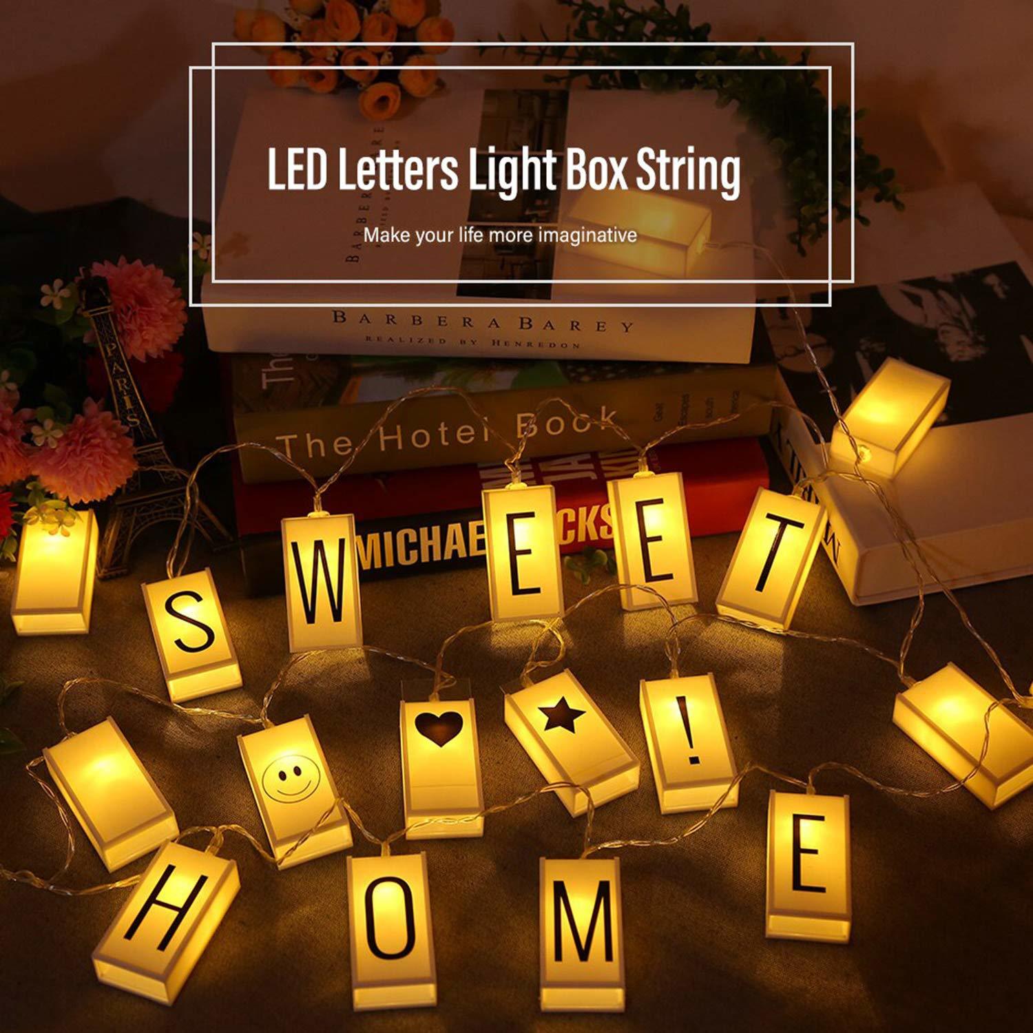 20 Led Letter Light Box String with 96 Letters Numbers Symbols Free Combination DIY Letter