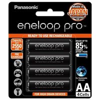 Panasonic Eneloop Pro Rechargeable Aa Batteries - 4 Pack, 1.2 Volt Nimh Cells, Ideal For Gaming Consoles, Tv Remotes, Cameras