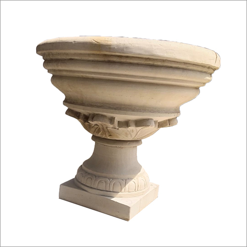 White Sandstone Flower Pot