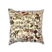 18 x 18 inch Cotton Fabric Leaves Embroidered Cushion